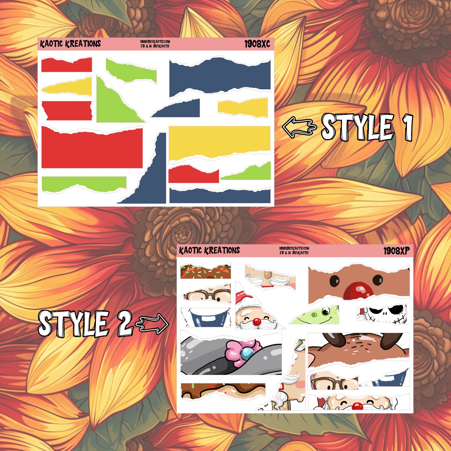 Warm Wishes Ripped Edges Planner Stickers