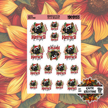 Load image into Gallery viewer, Meowy &amp; Bright Black Cat Christmas Stickers