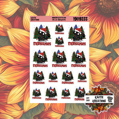Meowy Christmas Black Cat Christmas Stickers