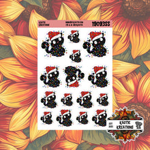 Load image into Gallery viewer, Christmas Lights Black Cat Christmas Stickers