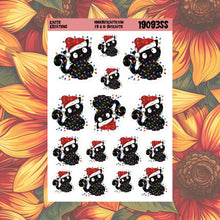 Load image into Gallery viewer, Christmas Lights Black Cat Christmas Stickers