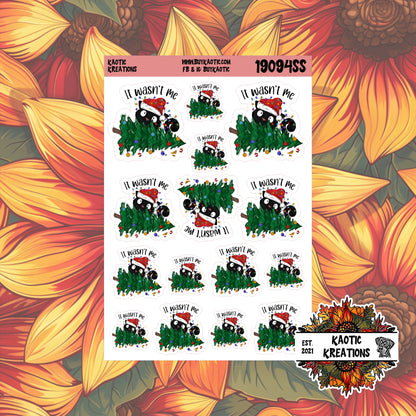 It Wasn't Me Black Cat Christmas Stickers