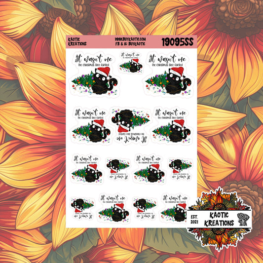 It Wasn't Me ... Black Cat Christmas Stickers