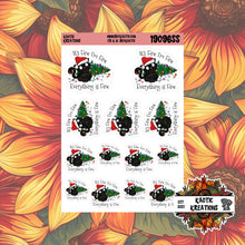 Load image into Gallery viewer, It&#39;s Fine I&#39;m Fine Everything is Fine Black Cat Christmas Stickers