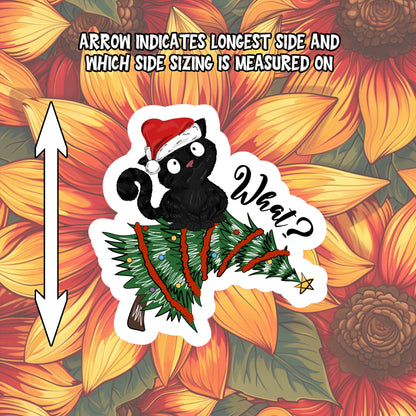 What? Black Cat Christmas Sticker