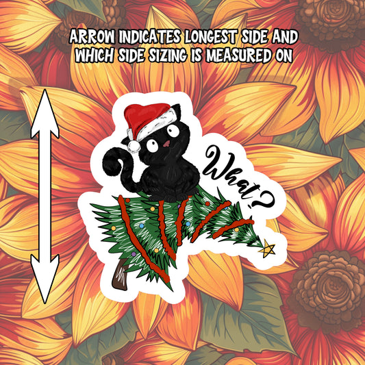 What? Black Cat Christmas Sticker