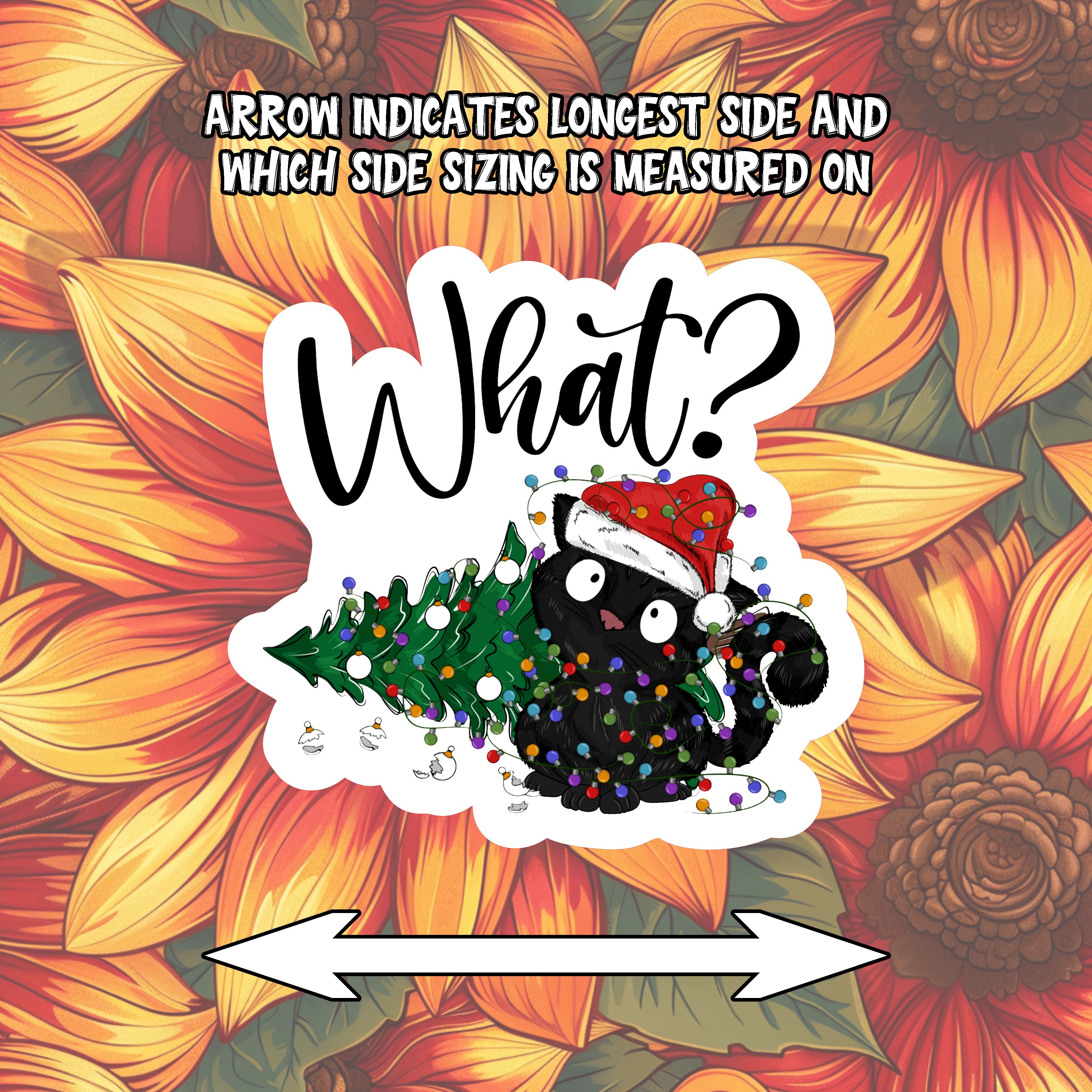 What? Black Cat Christmas Sticker