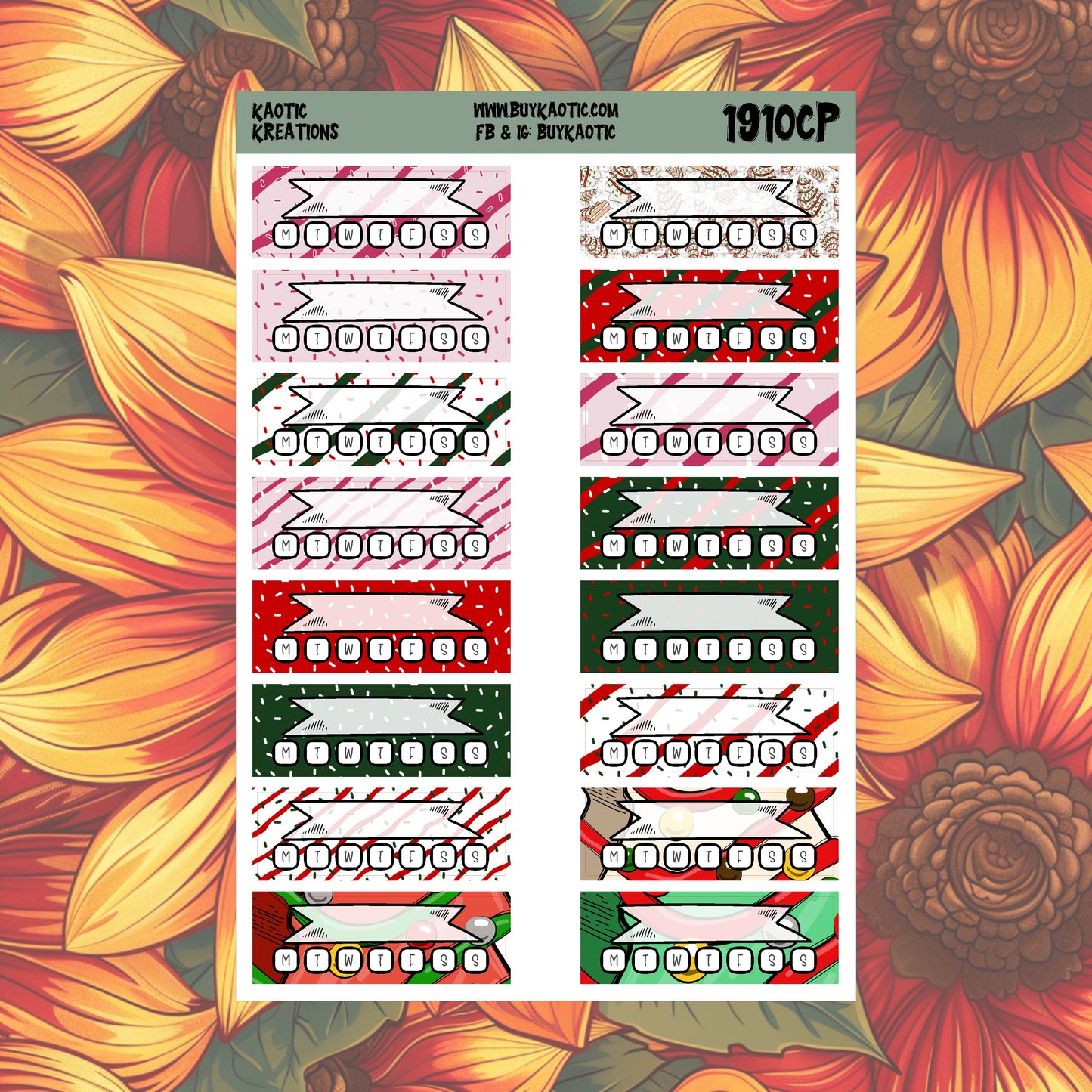 Tree Cakes Quarter Box Tracker Planner Stickers