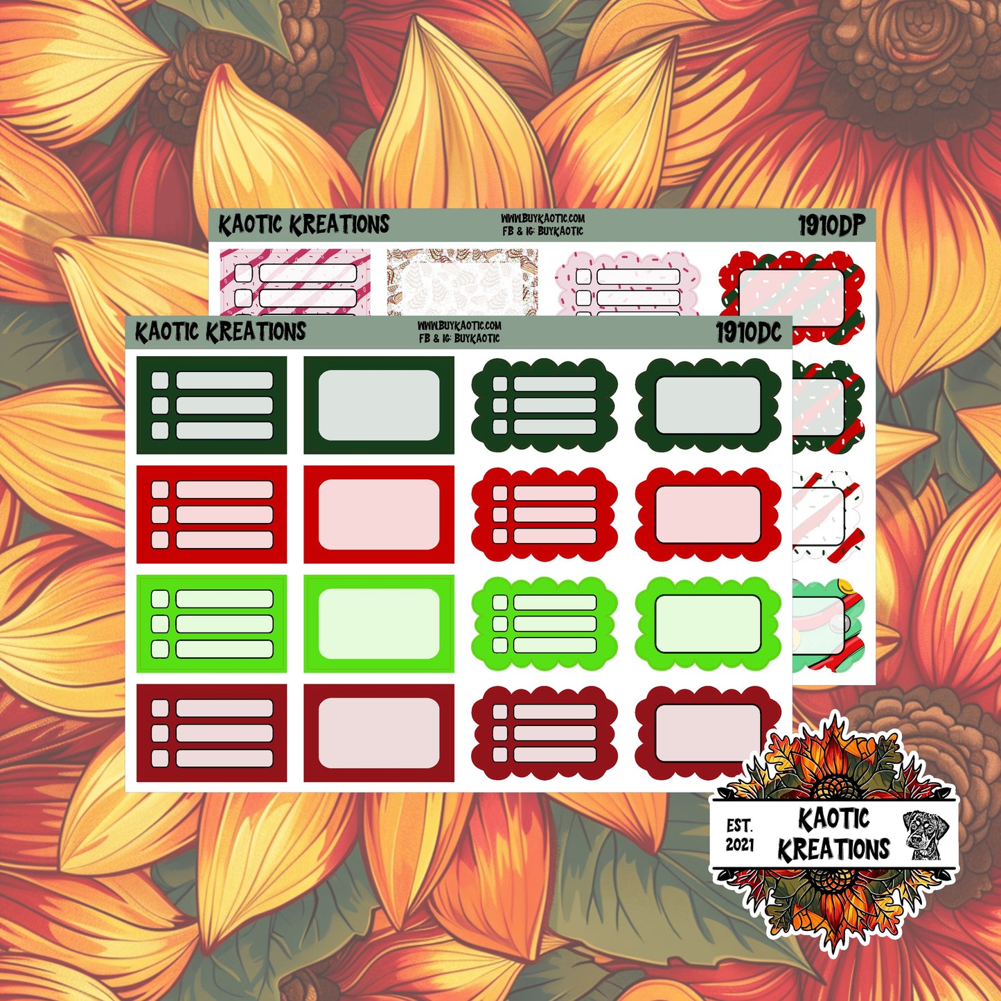 Tree Cakes Half Box Planner Stickers