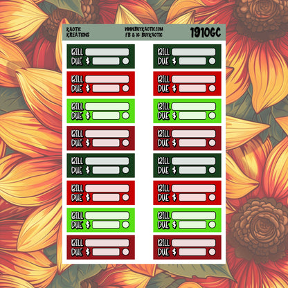 Tree Cakes Bill Due Planner Stickers