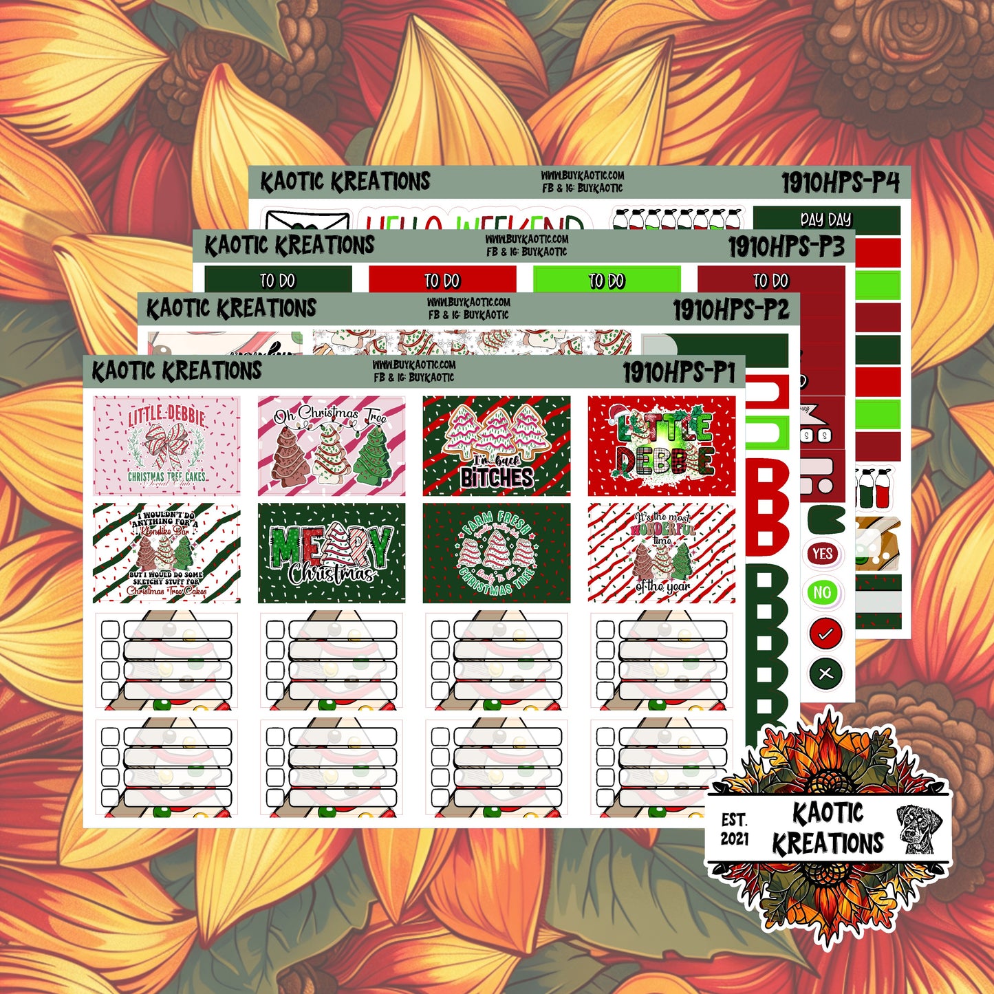 Tree Cakes HP Skinny Weekly Sticker Kit