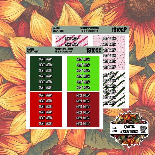 Tree Cakes Next Week Header Planner Stickers