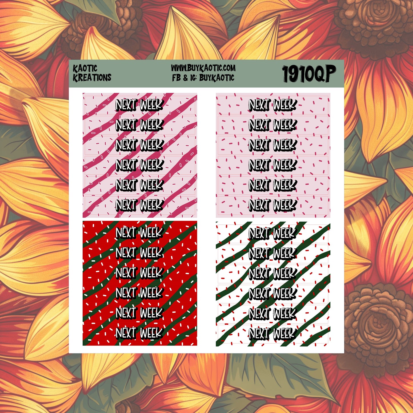 Tree Cakes Next Week Header Planner Stickers