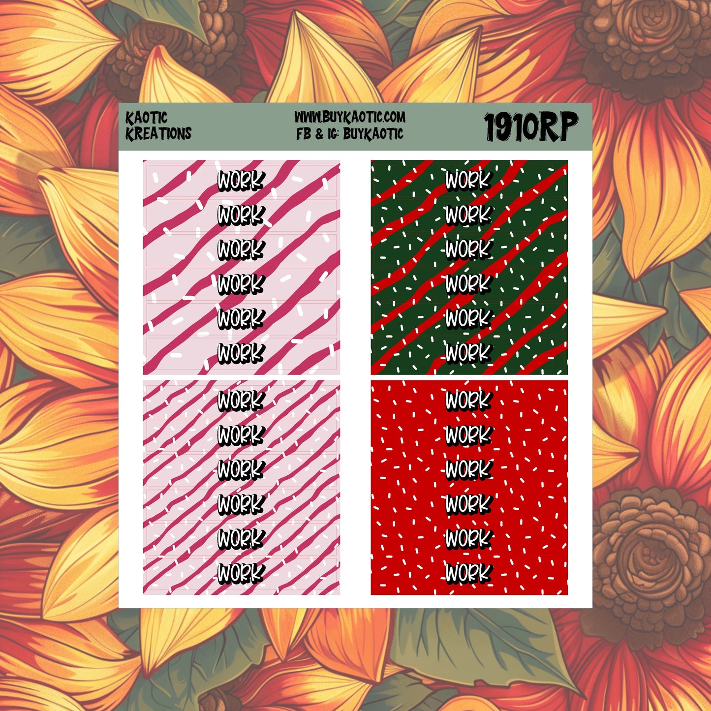 Tree Cakes Work Header Planner Stickers