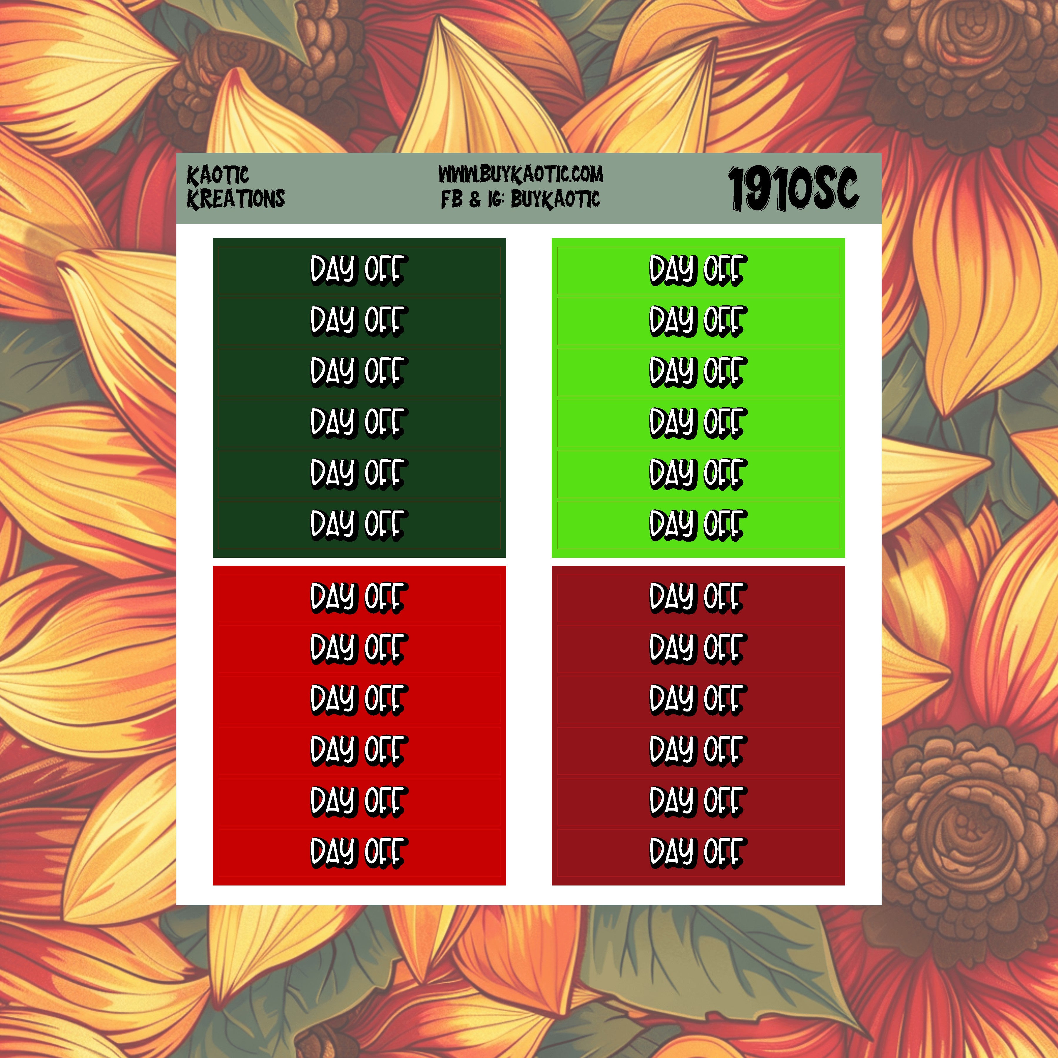 Tree Cakes Day Off Header Planner Stickers