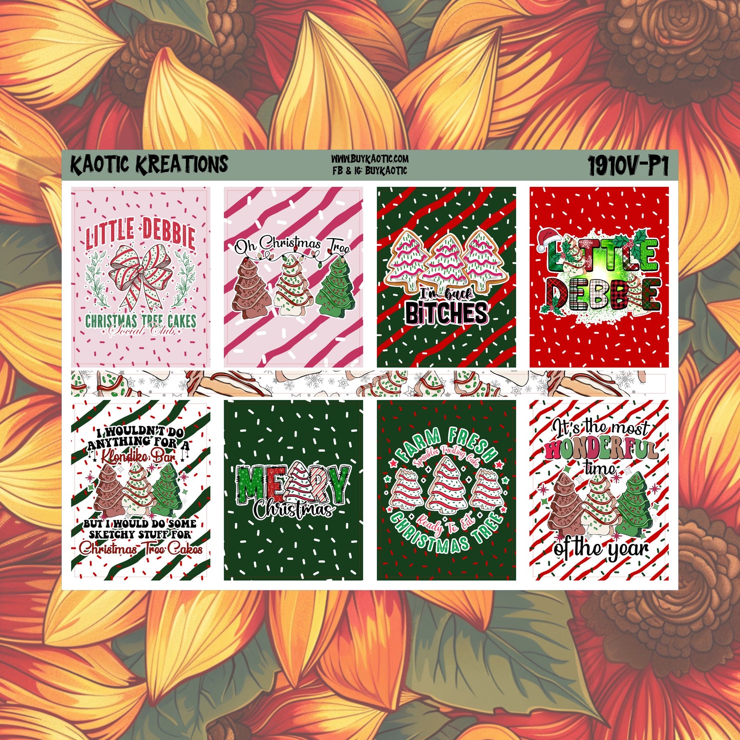 Tree Cakes Vertical Weekly Sticker Kit