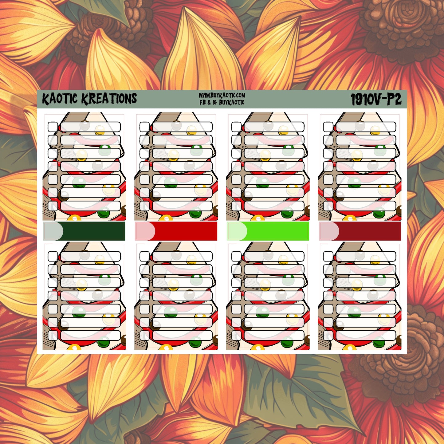 Tree Cakes Vertical Weekly Sticker Kit