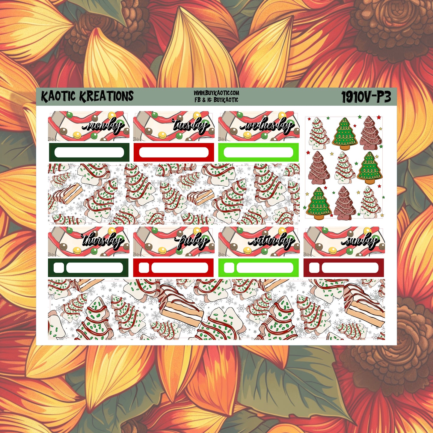 Tree Cakes Vertical Weekly Sticker Kit