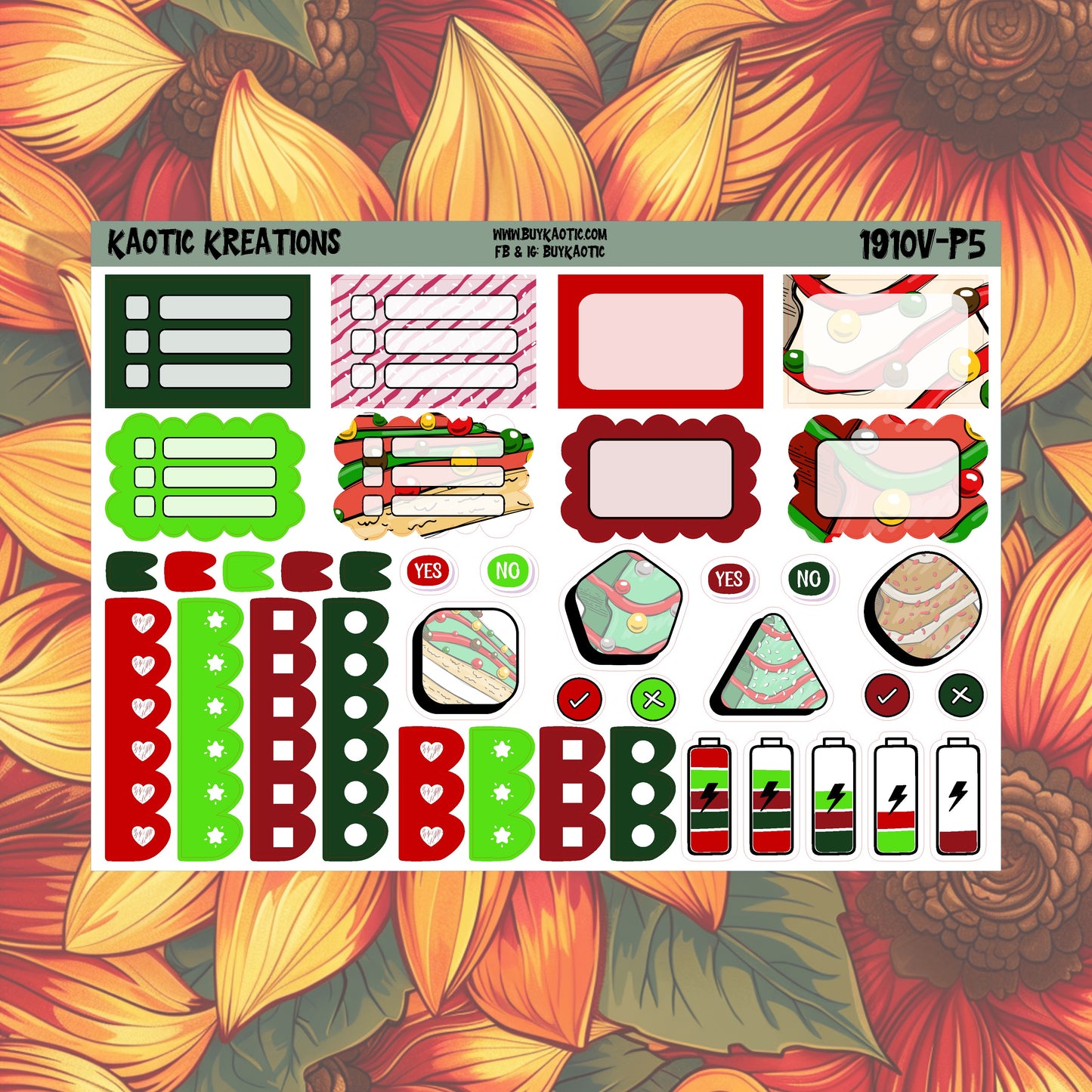 Tree Cakes Vertical Weekly Sticker Kit
