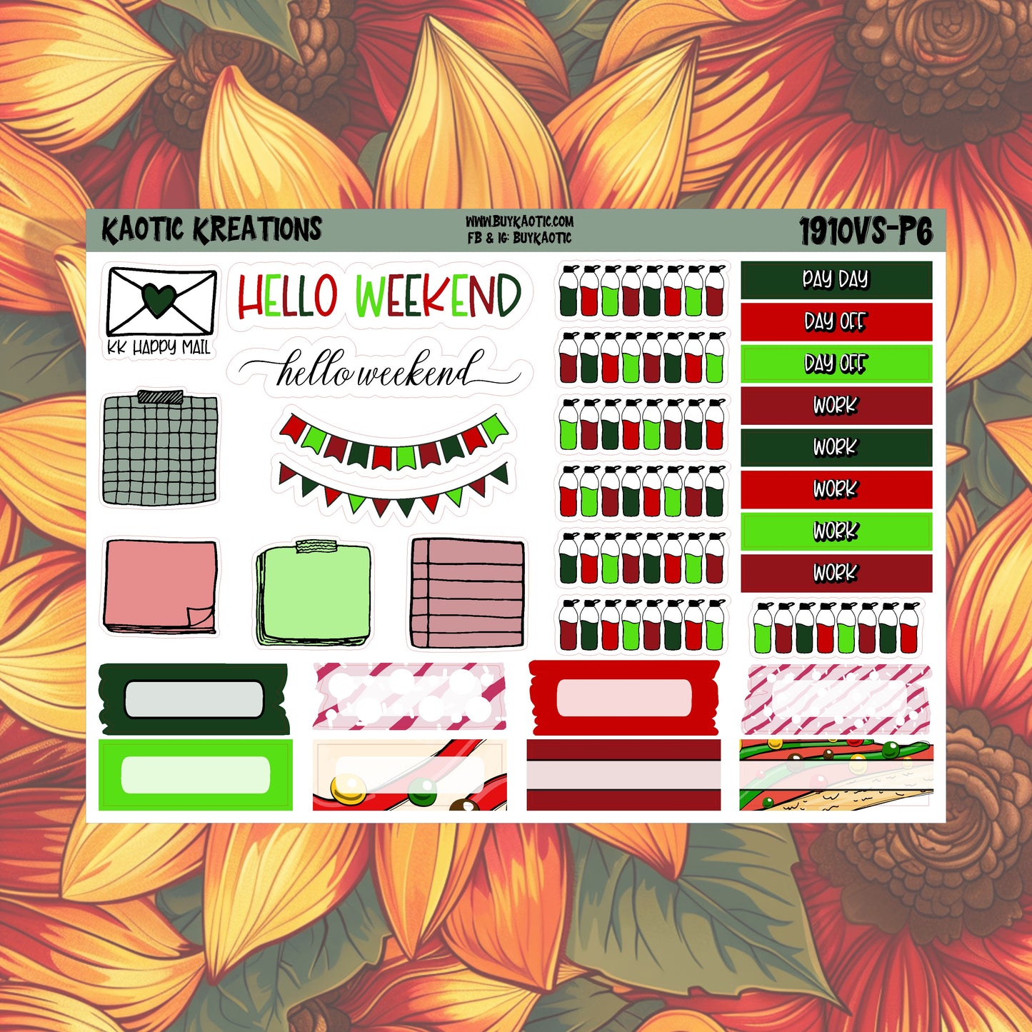 Tree Cakes Vertical Small Weekly Sticker Kit