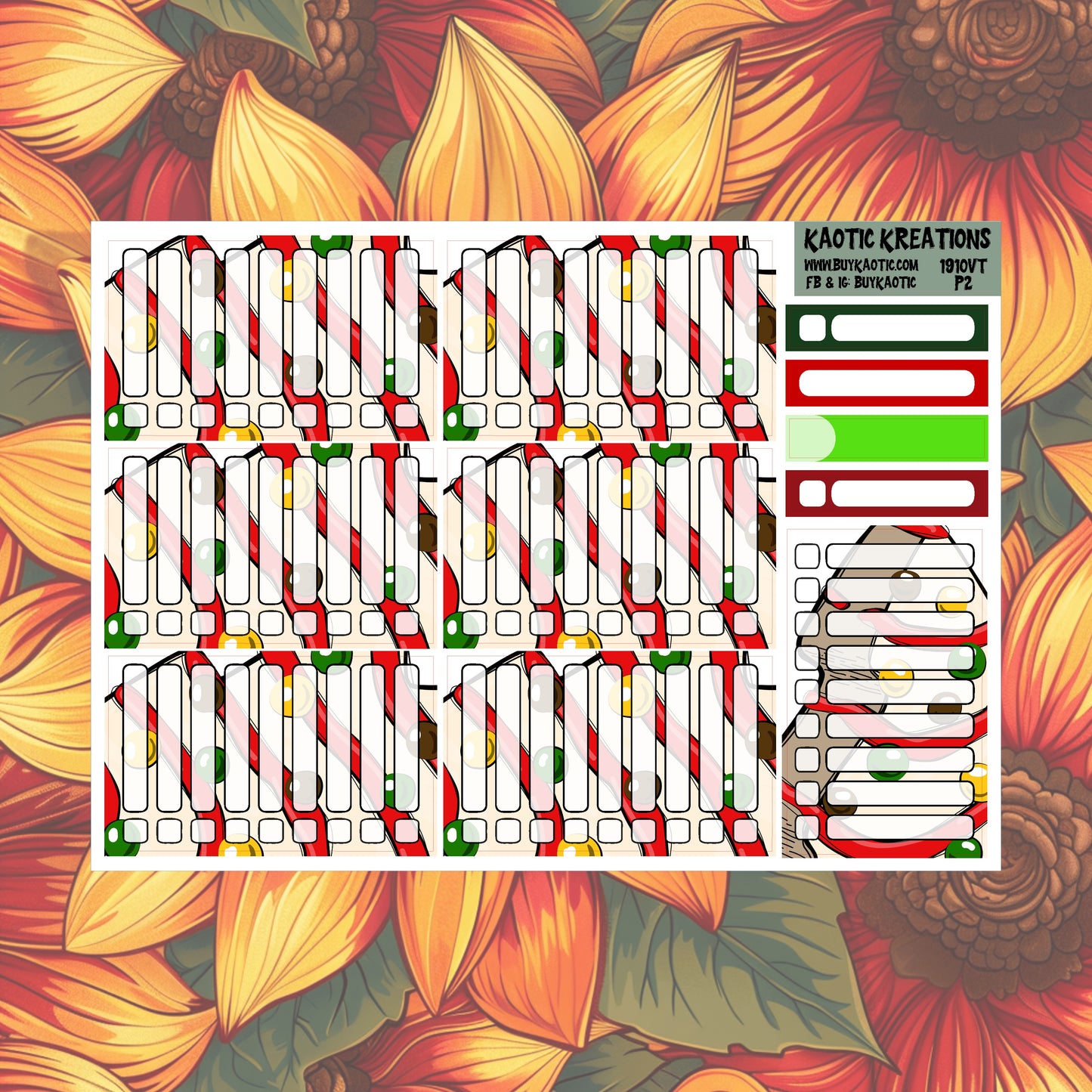 Tree Cakes Vertical Tall Weekly Sticker Kit