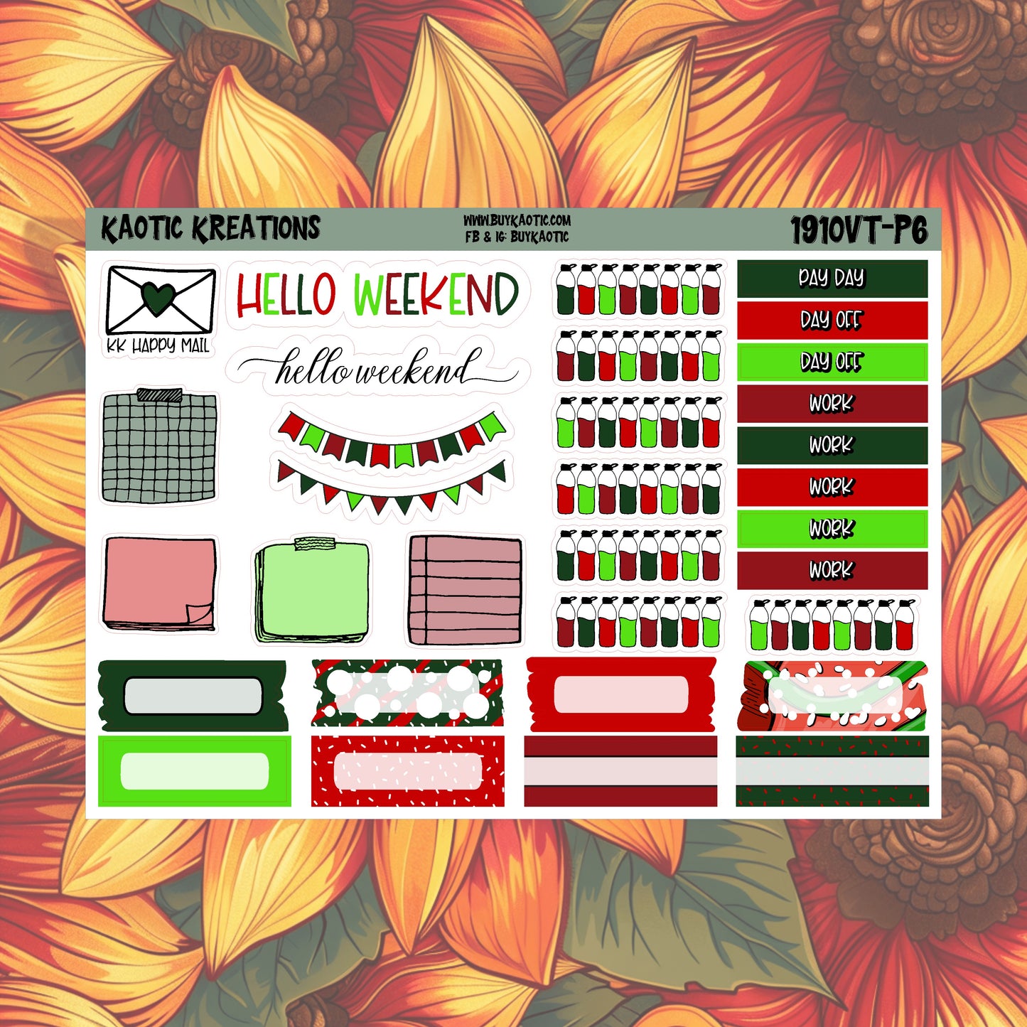 Tree Cakes Vertical Tall Weekly Sticker Kit