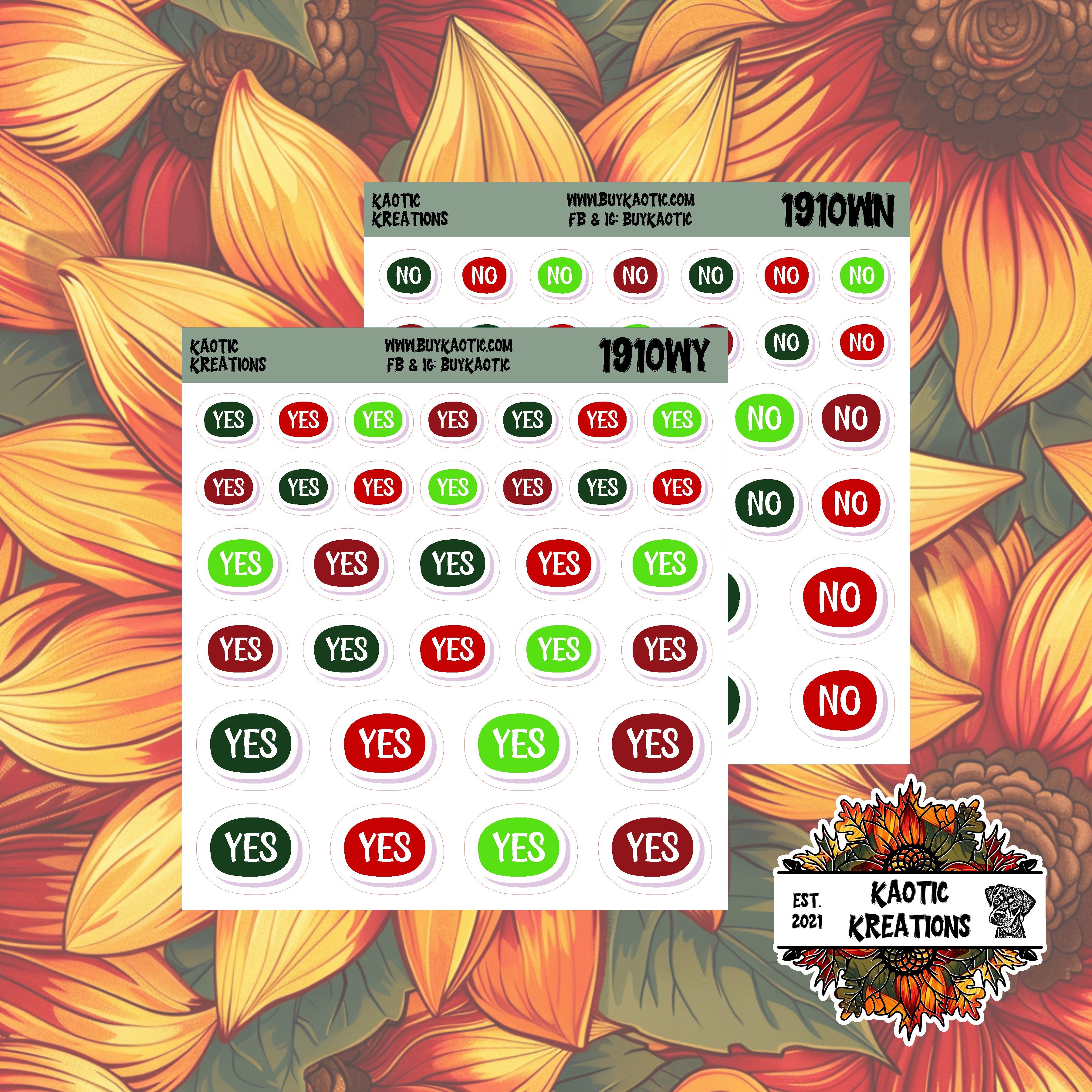 Tree Cakes Yes/No Planner Stickers