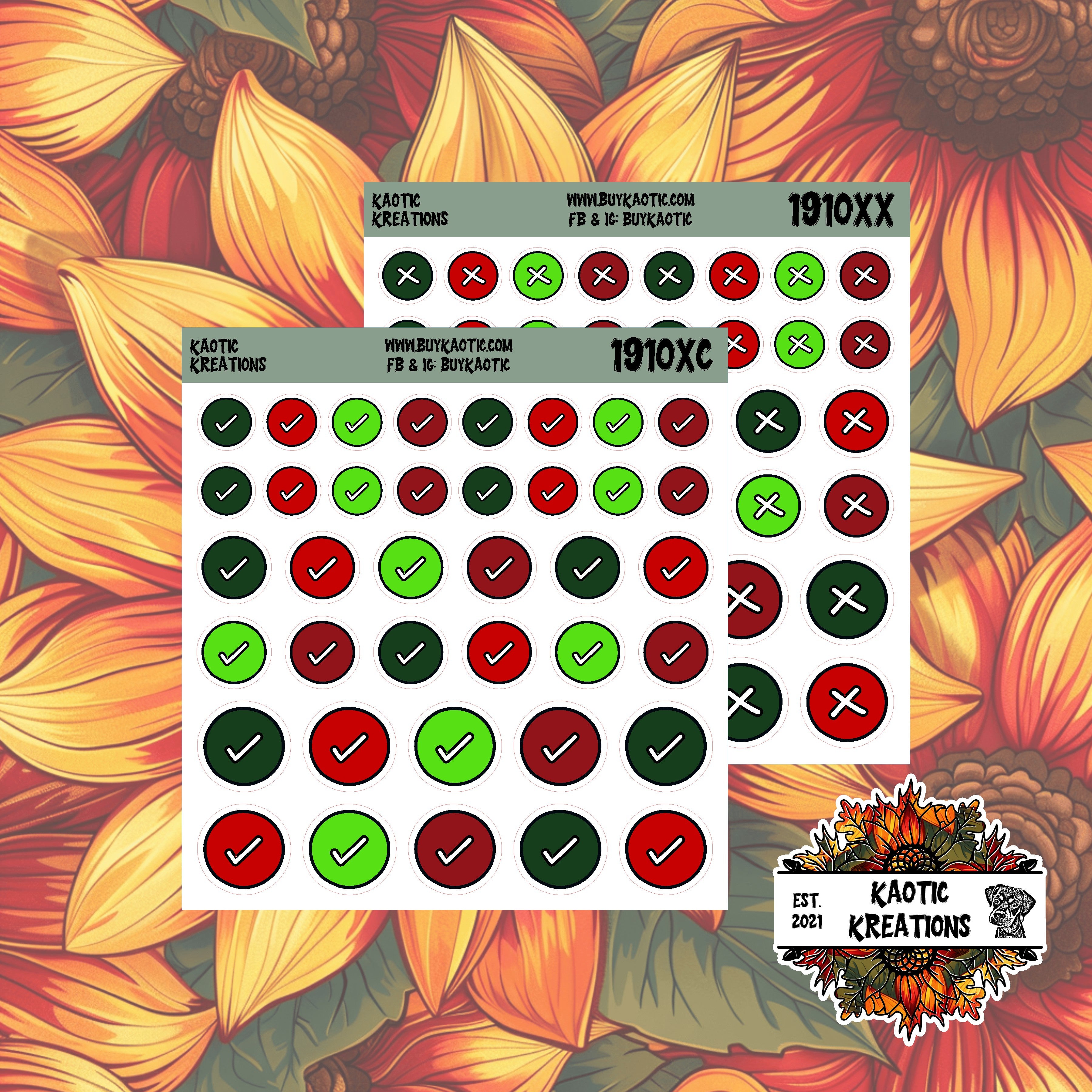 Tree Cakes Checkmark/X Planner Stickers