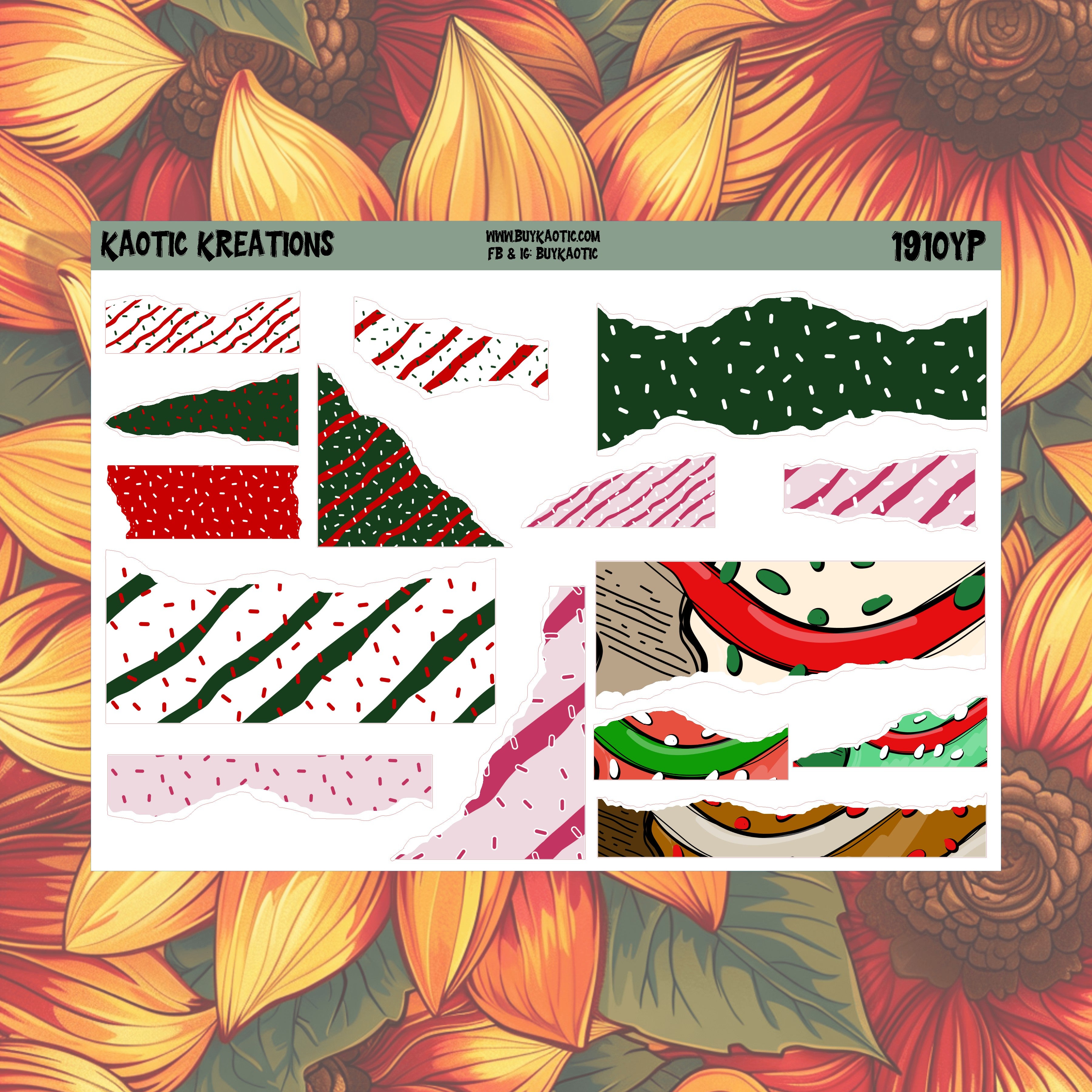 Tree Cakes Ripped Edges Planner Stickers