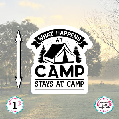 Set of 5 Camping Die-Cut Stickers | 20% Bundle Discount | 2, 3 or 4 Inch | Waterproof Vinyl or Paper Stickers