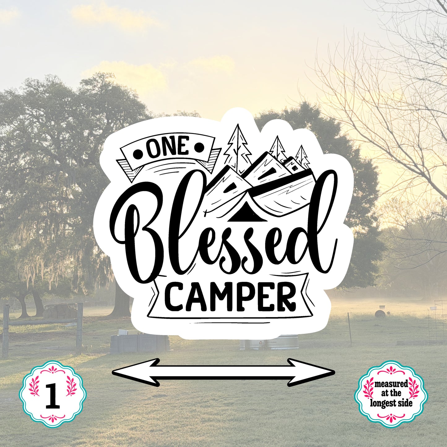Set of 5 Camping Die-Cut Stickers | 20% Bundle Discount | 2, 3 or 4 Inch | Waterproof Vinyl or Paper Stickers
