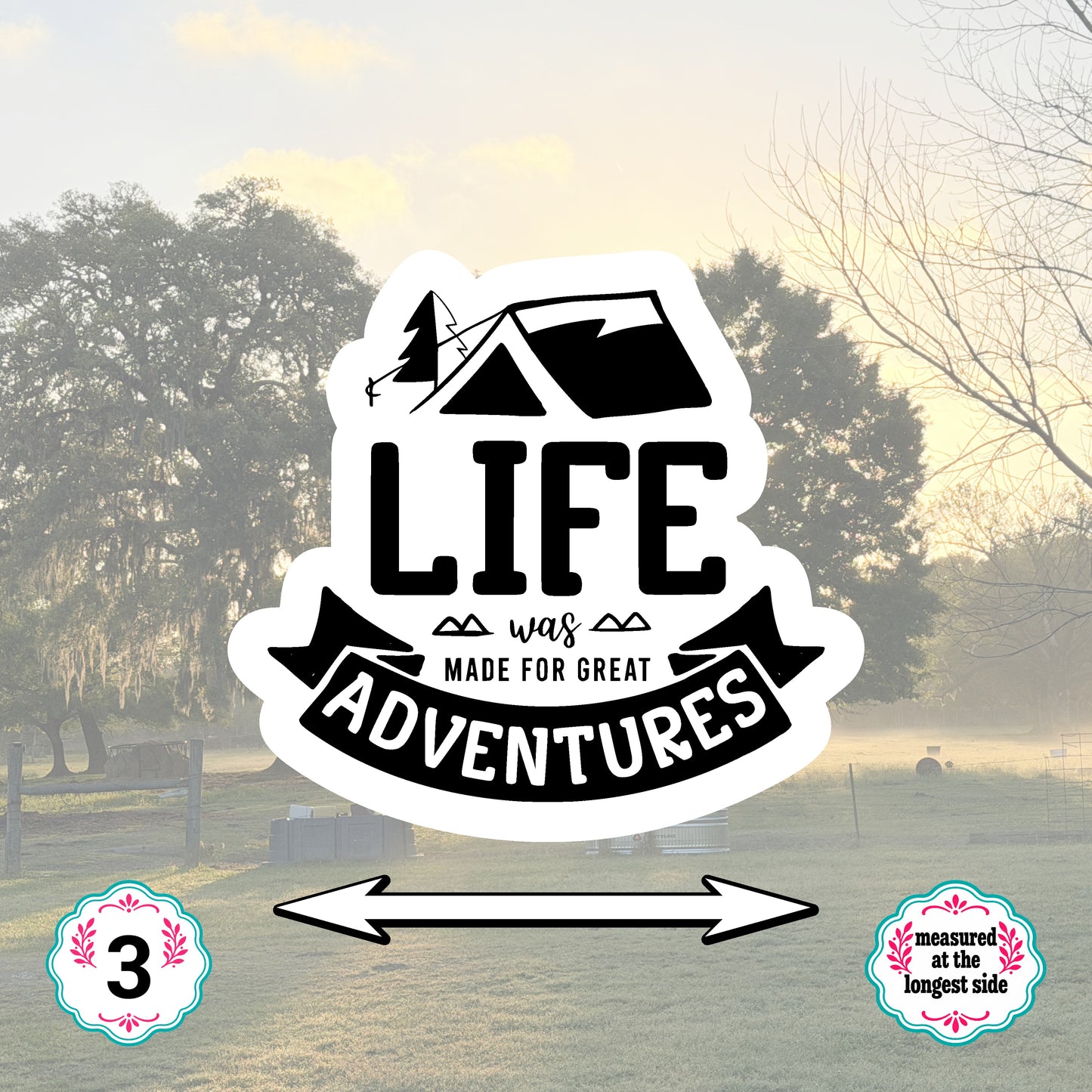 Set of 5 Camping Die-Cut Stickers | 20% Bundle Discount | 2, 3 or 4 Inch | Waterproof Vinyl or Paper Stickers