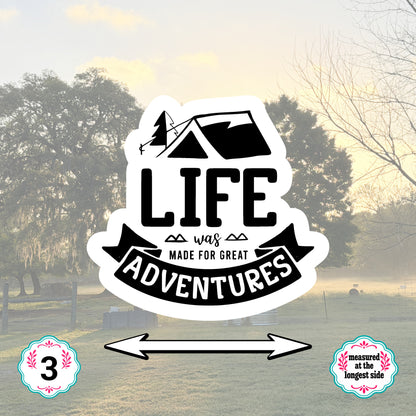 Set of 5 Camping Die-Cut Stickers | 20% Bundle Discount | 2, 3 or 4 Inch | Waterproof Vinyl or Paper Stickers