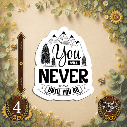 Set of 4 Camping Die-Cut Stickers | 20% Bundle Discount | 2, 3 or 4 Inch | Waterproof Vinyl or Paper Stickers