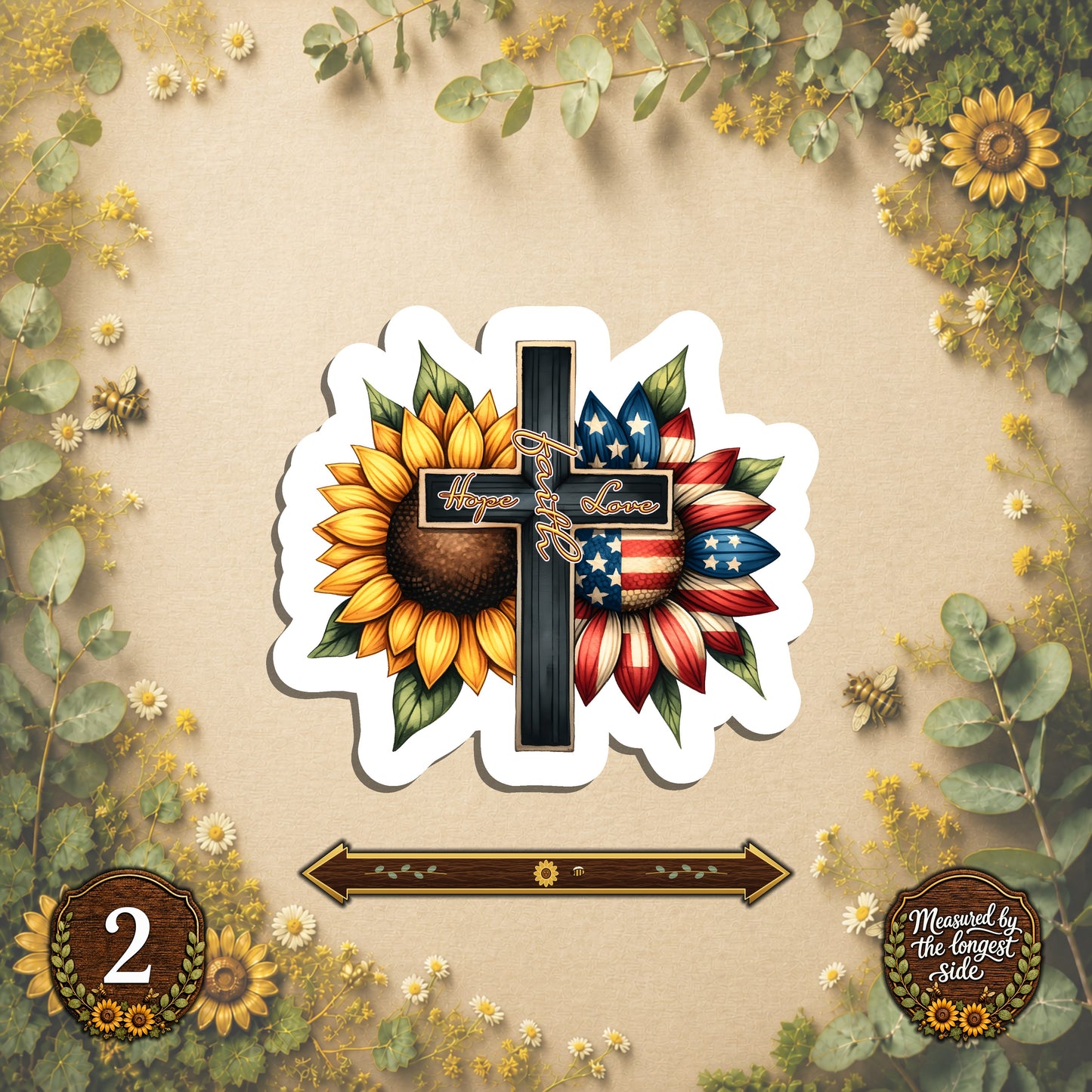 Set of 4 Sunflower Die-Cut Stickers | 20% Bundle Discount | 2, 3 or 4 Inch | Waterproof Vinyl or Paper Stickers