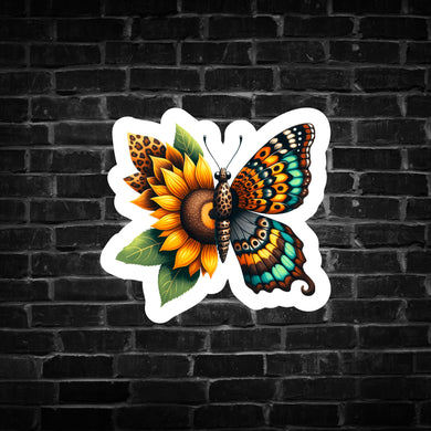 Butterfly Sunflower Sticker