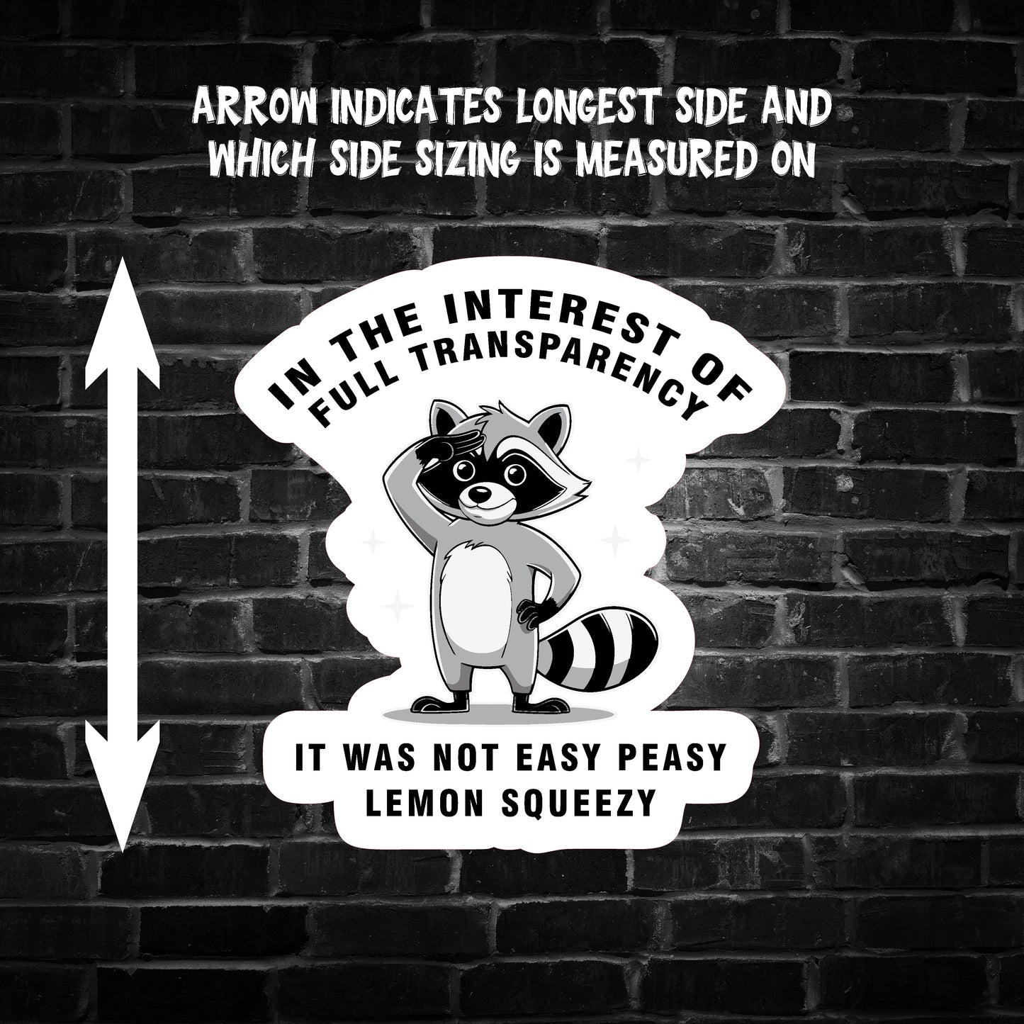 In The Interest of Full Transparency ... Raccoon Sticker