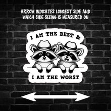 Load image into Gallery viewer, I am the Best &amp; I am the Worst Raccoon Sticker