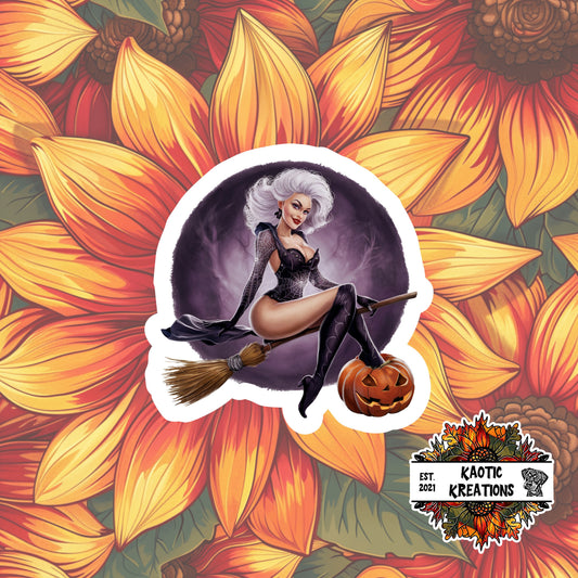 Vintage Pinup Halloween Sticker