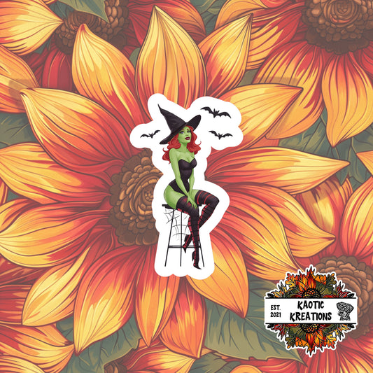 Vintage Pinup Halloween Sticker