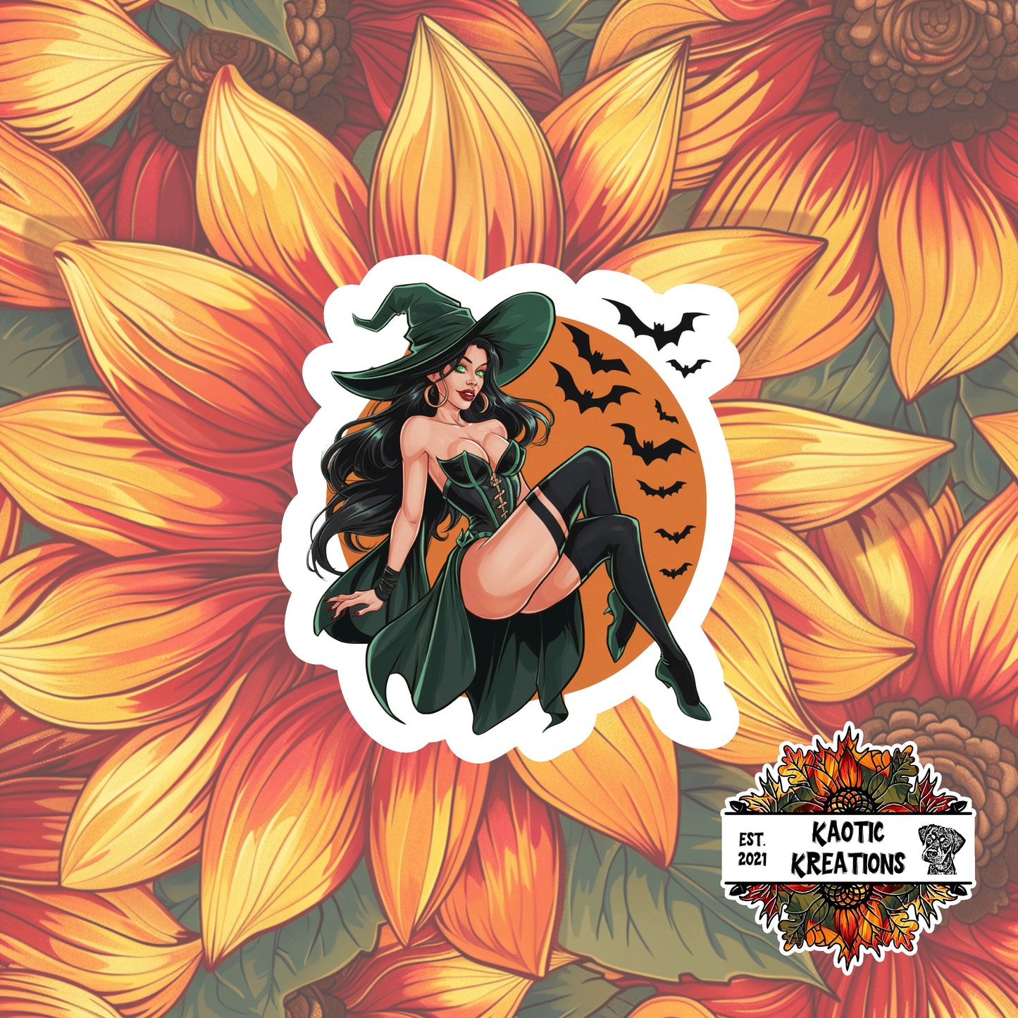 Vintage Pinup Halloween Sticker