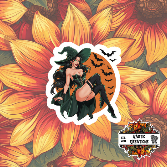 Vintage Pinup Halloween Sticker
