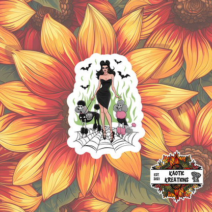 Vintage Pinup Halloween Sticker