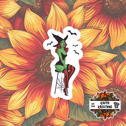 Vintage Pinup Halloween Sticker
