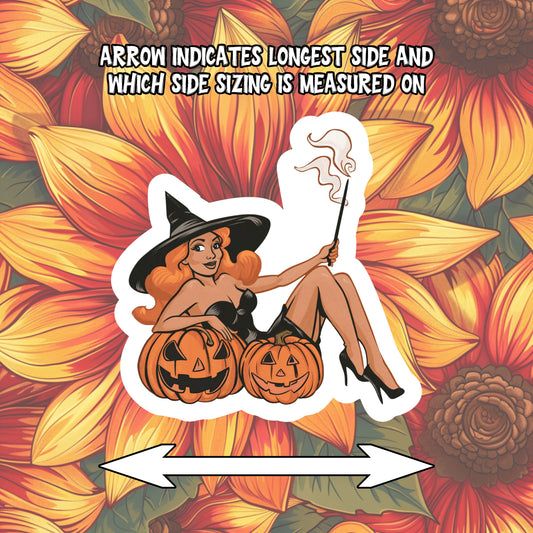 Vintage Pinup Halloween Sticker
