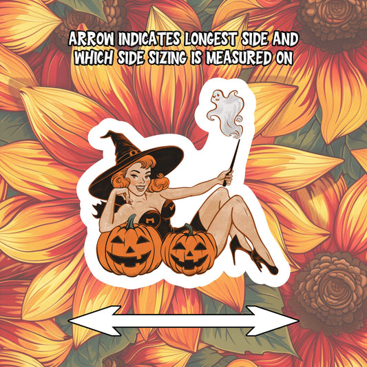 Vintage Pinup Halloween Sticker
