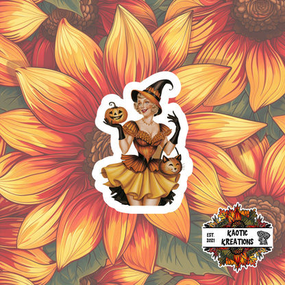 Vintage Pinup Halloween Sticker