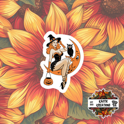 Vintage Pinup Halloween Sticker