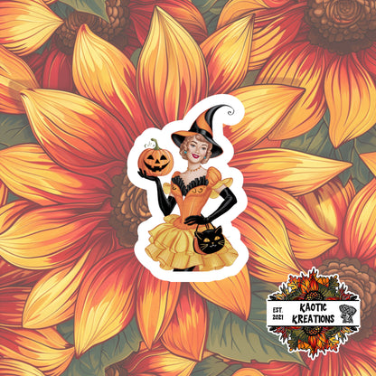 Vintage Pinup Halloween Sticker