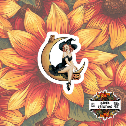 Vintage Pinup Halloween Sticker